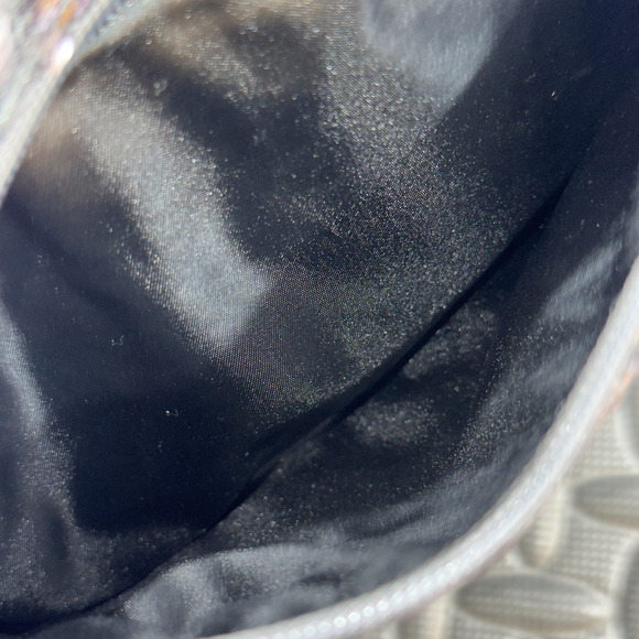 Victoria's Secret Silver Sequin Fold Over Cosmetic Clutch With Zipped Pocket - Picture 5 of 7